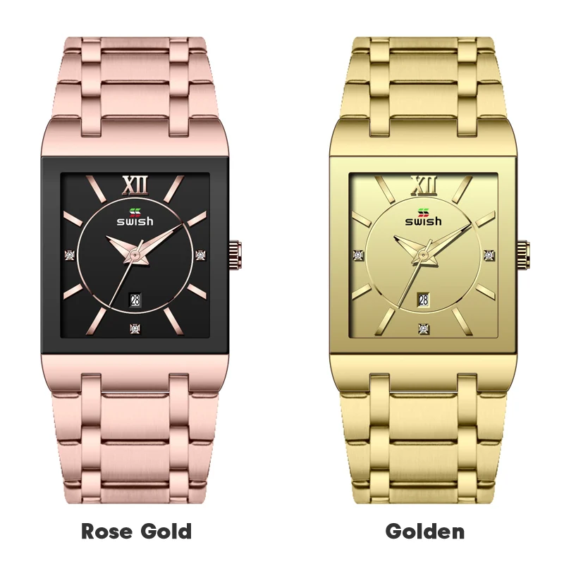 SVIŠŤANIE Black Mužov Námestie Hodinky, Luxusné Značky Vojenské Business Náramkové hodinky Nepremokavé Športové Náramkové hodinky Quartz Montre Homme 2020