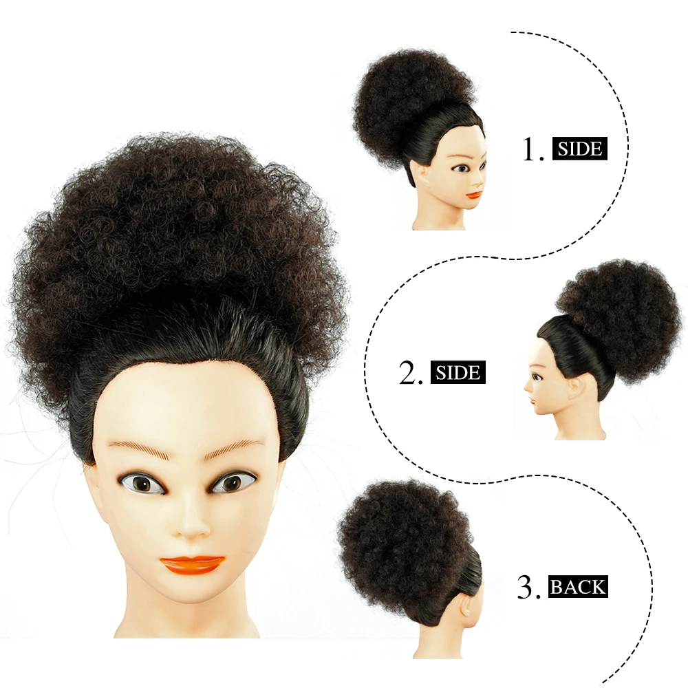 Syntetické Chignon Afro Vlasy Buchta Maker Postiche Cheveux Príčesky Buchta Hairbands Priemer 10 Cm Vlasy Buchta Afro Hairpiece