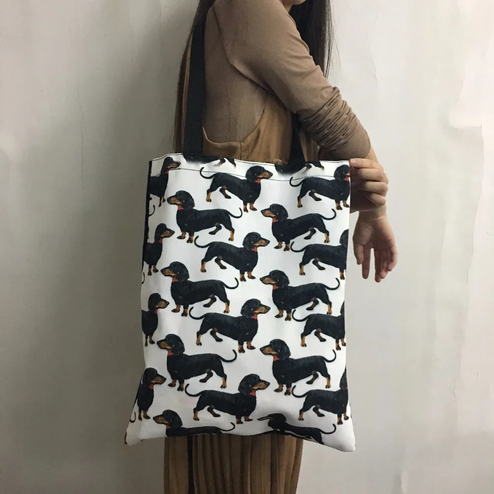 THIKIN Čierna Mačka, 3D Tlač Plátno Nákupné Tašky pre Ženy Eco Opakovane Skladacia Taška cez Rameno lady Kabelka Tote Bavlna Tote Bag