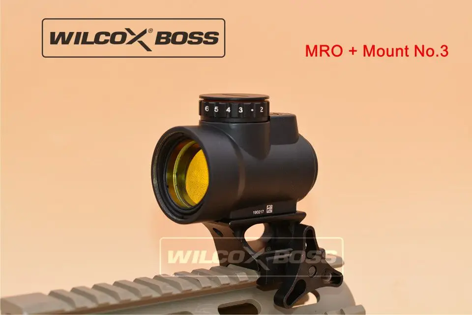 Trijicon MRO Red Dot Holografické Pohľad Zrakového Rozsah Taktická Výstroj Airsoft s 20 mm Rozsah Mount #3 pre Lovecké Pušky (Tan)