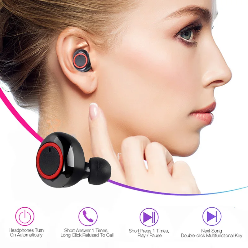 TWS Bezdrôtová 5.0 Slúchadlo Dotykový Ovládací Stereo In-Ear Slúchadiel do uší Slúchadlá Ťažké BassNoise Zníženie Headsety Pre Telefón
