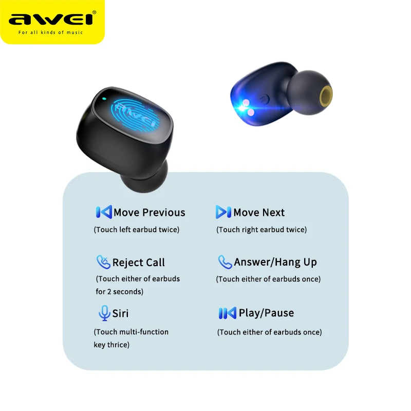 TWS Bezdrôtové Bluetooth Slúchadlá Slúchadlá Slúchadlá Basy HiFi In-Ear Mini Kapsule Dotyk Contorl S Mic HiFi Stereo Herné Slúchadlá