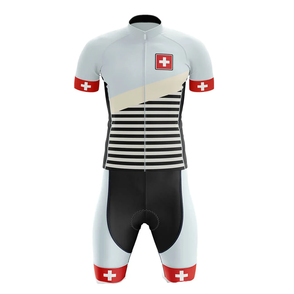 Tím laserom rezané Švajčiarsko jersey mužov, jazda na bicykli skinsuit požičovňa jumpsuit Triatlon vyhovuje 20D krátky rukáv tenue cycliste homme