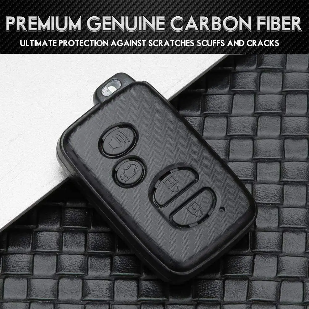 Uhlíkových Vlákien Pre Toyota 4Runner Land Cruiser Venza Camry Prius Smart Remote Fob Kryt Keychain Chránič Taška na Príslušenstvo