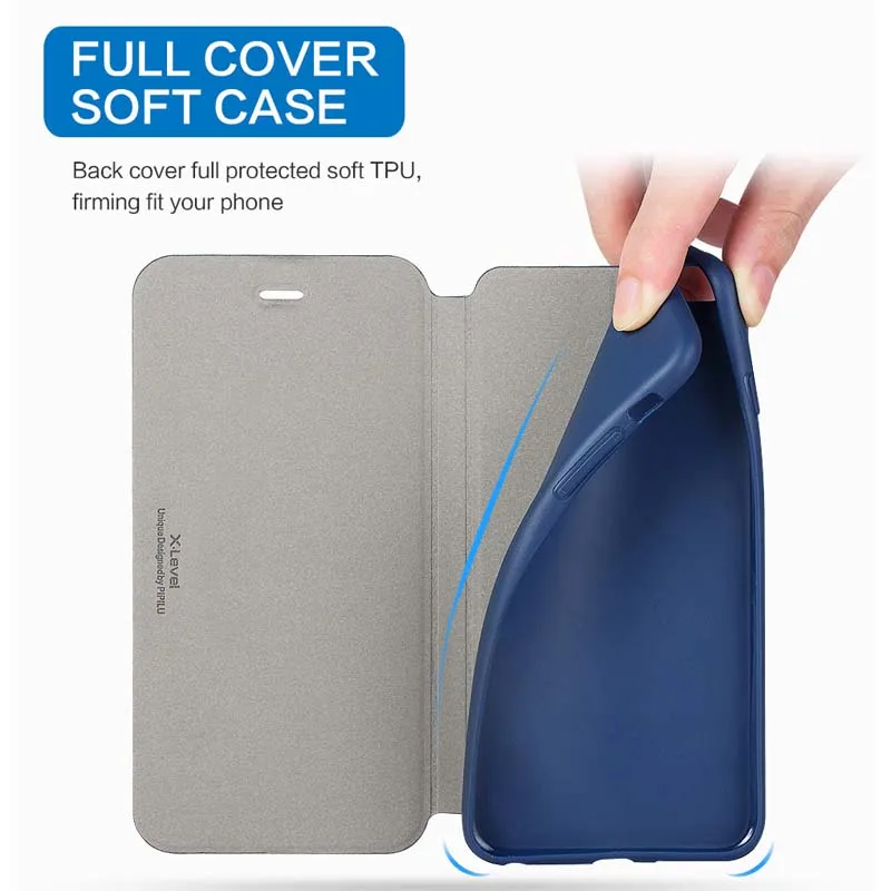 Ultra Tenké Slim Flip Kožené TPU Book obal Pre Iphone 7 7Plus 8 8plus X XR XS XSMax Prípade KS0113