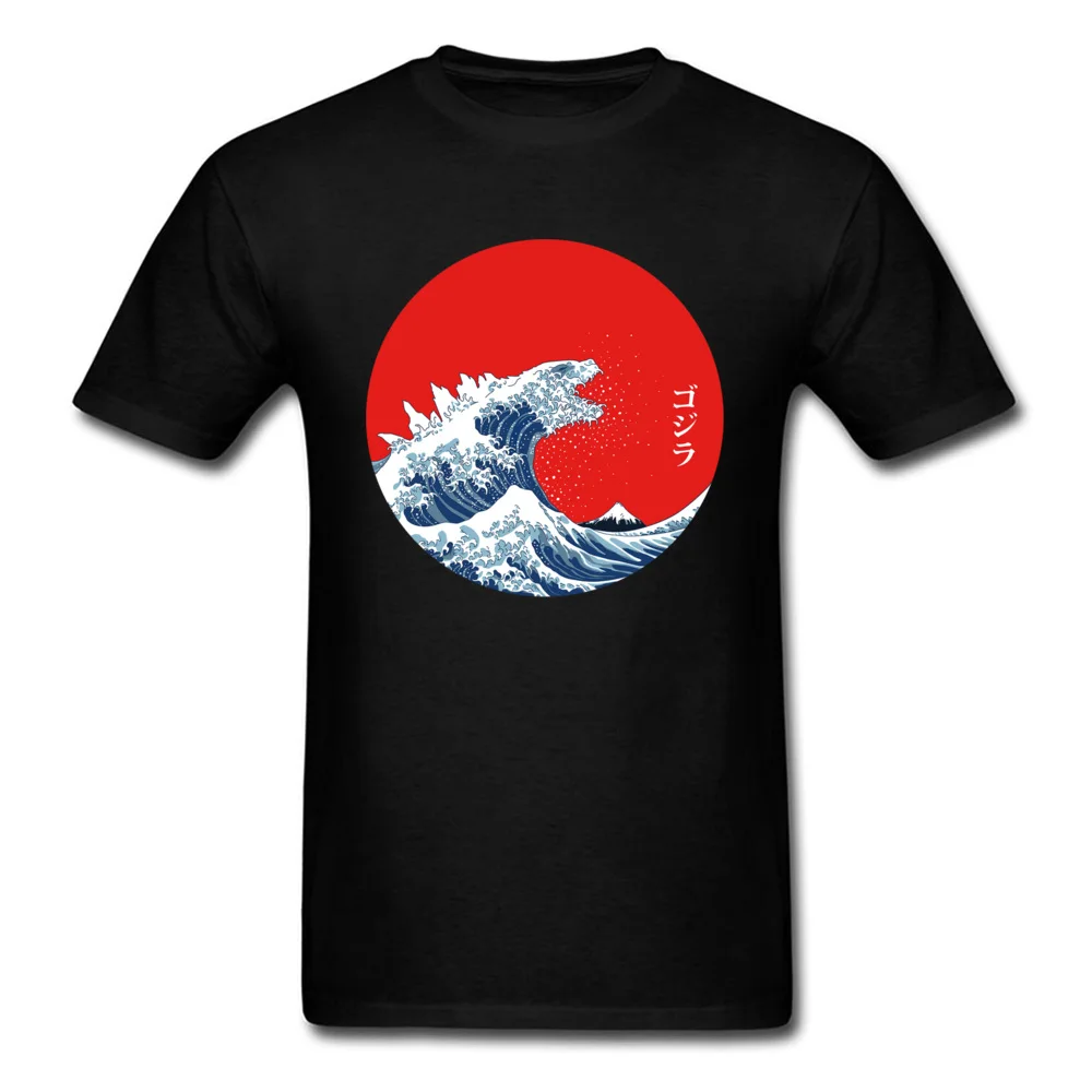Umelec Hokusai T Shirt Variant T-shirt Mužov Japonskom Štýle Topy Tees Scenéria, západ Slnka Veľká Vlna Tričko Čierne Šaty Bavlna