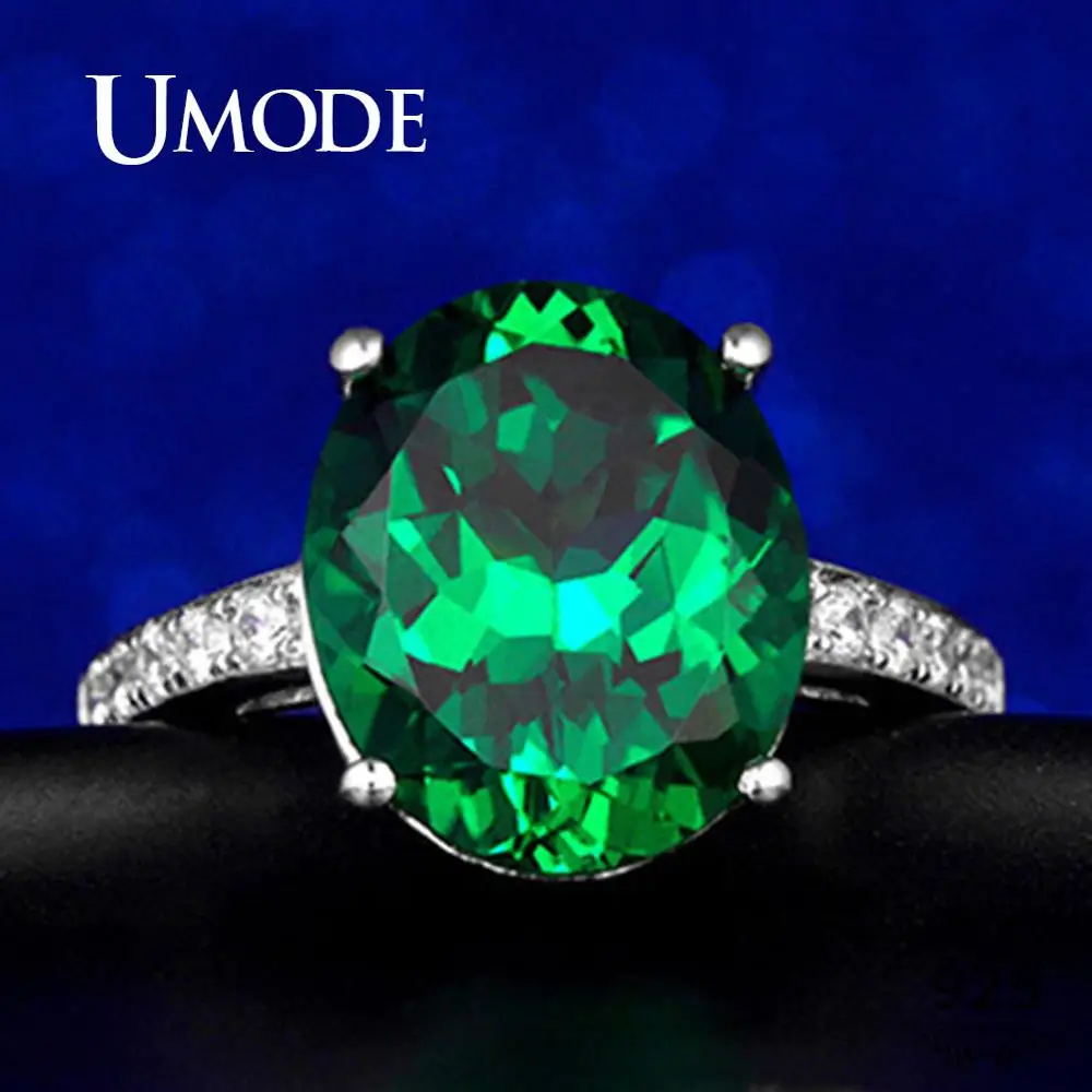 UMODE Nové Oválne Zelené Prstene pre Ženy Cibic Zirkón Kameň, Zásnubné Prstene, Svadobné Luxusné Módne Šperky Príslušenstvo 2019 UR0527