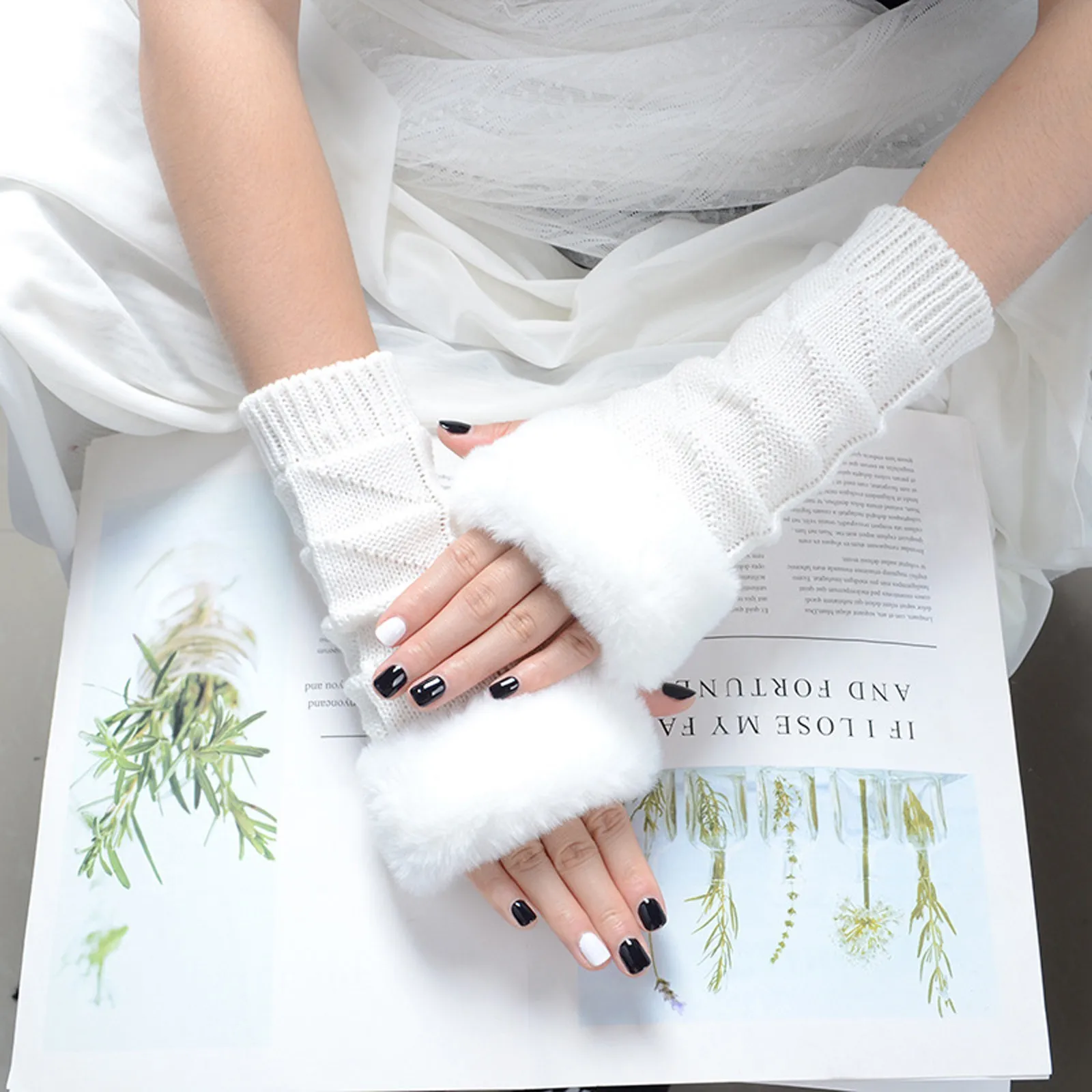 Unisex Rukavice Ženy Akryl Thin Solid Farba Rozštiepené Teplé Písanie Elastické Pol Prsta Rukavice Rukávy Lakeť Ruky Teplejšie перчатки