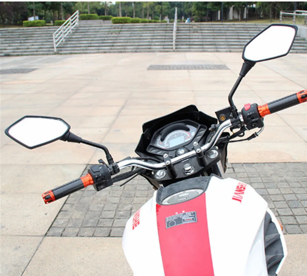 Univerzálny 10 mm Motocykel Spätné Zrkadlá Čierne Skúter Moto Bočné Zrkadlá NA honda hornet cb600f cb190r msx 125 suzuki, a to 600