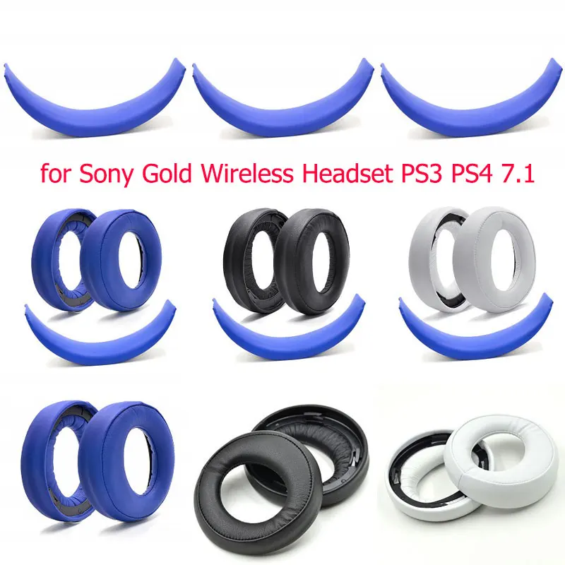 Upgrade mušle slúchadiel Výmena za Sony Zlato Bezdrôtový Headset, PS3, PS4 7.1 Virtuálny Priestorový Zvuk CECHYA-0083 Slúchadlá (Modrá)