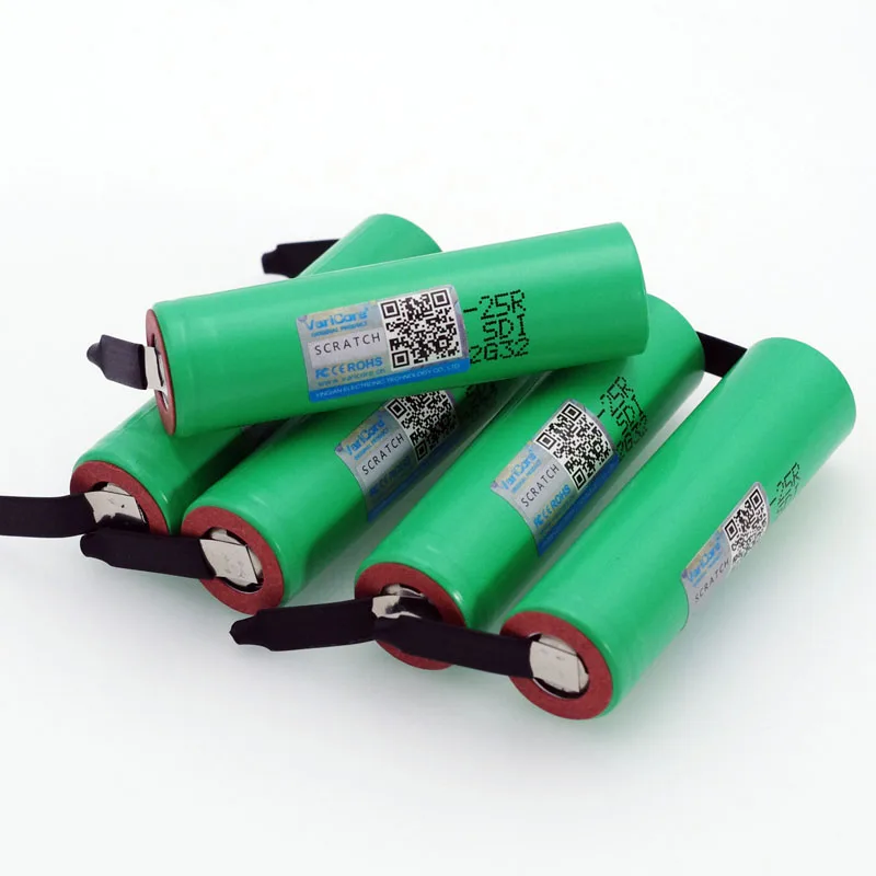 VariCore Nové Značky 18650 2500mAh Nabíjateľné batérie 3.6 V, INR18650 25R M 20A vypúšťanie + DIY Nikel