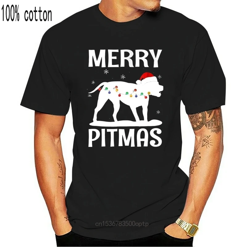 Veselé Pitmas Vtipné Vianočné Pitbull Pajama Čierne Tričko Veľkosť S-3Xl Značky Módnych Tee Tričko