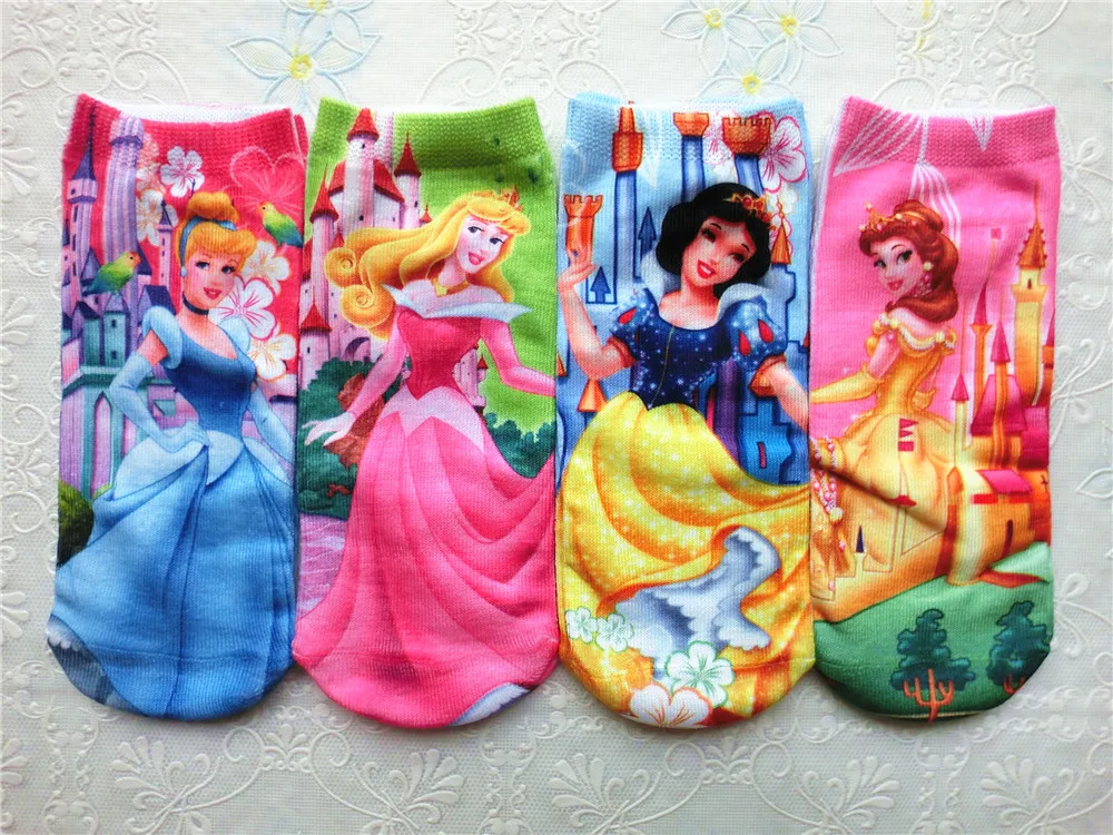 Veľkoobchod Deti Ponožky Chlapci Dievčatá Roztomilý Kreslený Ponožka 12pairs/veľa Princezná Oka 3D Tlač Ponožky Detské Ponožky Hračky Zime 1-8T