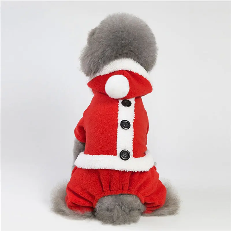 Vianoce Psa Jumpsuit Oblečenie pre Mačky Teplé Fleece Sveter Šteňa Pet Pyžamo Psa Červené Šaty Pre Malé Veľký Pes S-XXL domáce zvieratá
