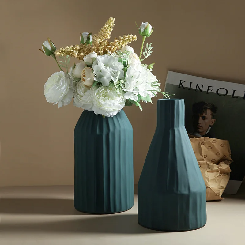 VILEAD Keramické Ročník Origami Vázy Figúrky Nordic kvetináče Moderné Domáce Dekorácie, Vázy pre Výzdoba Interiéru Dary
