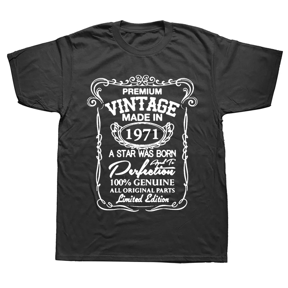 Vintage Limited Edition Narodil V roku 1971 T Shirt Mužov Otec Otca Darček k Narodeninám T-shirt Bavlna Svete Najlepšie Papa Topy