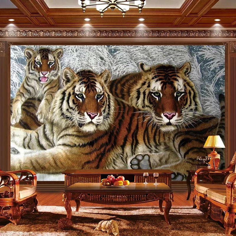 Vlastné Akejkoľvek Veľkosti nástennú maľbu, Tapety 3D Tiger Zvierat Fresco Obývacia Izba, Spálňa Štúdia Classic Home Decor Abstraktných De Parede 3D Tapety