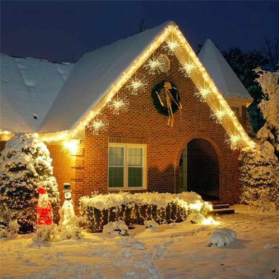 Vonkajšie 5 KS Závesné Starburst String Svetlá LED Ohňostroj Víla Svetlo Vianočné Girlandy Svetlo Pre Domov, Záhradu Ulici Vianoce Dekor