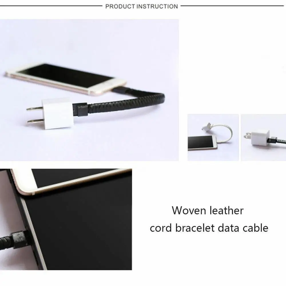 Vonkajšie Prenosné Kožené Mini Micro USB Náramok Nabíjačka, Dátový Nabíjací Kábel Sync Kábel Pre iPhone6 6s Android Typ-C Telefónny Kábel