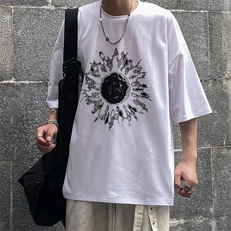 Vtipné Slnko Vytlačené Ženy Vytlačené Lete Študentov Japonské Dievčatá Hip Hop Biele tričko Kpop Muž Mužov Cool Fashion Tričko Tee