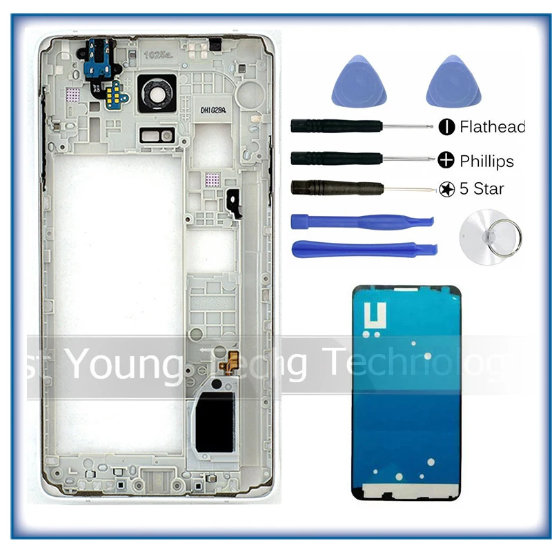 Vysoko kvalitný model pre Samsung Galaxy Note 4 N910F N910 Stredný Rám rám podvozku bývanie opravy, Výmeny dielcov s Nástrojmi