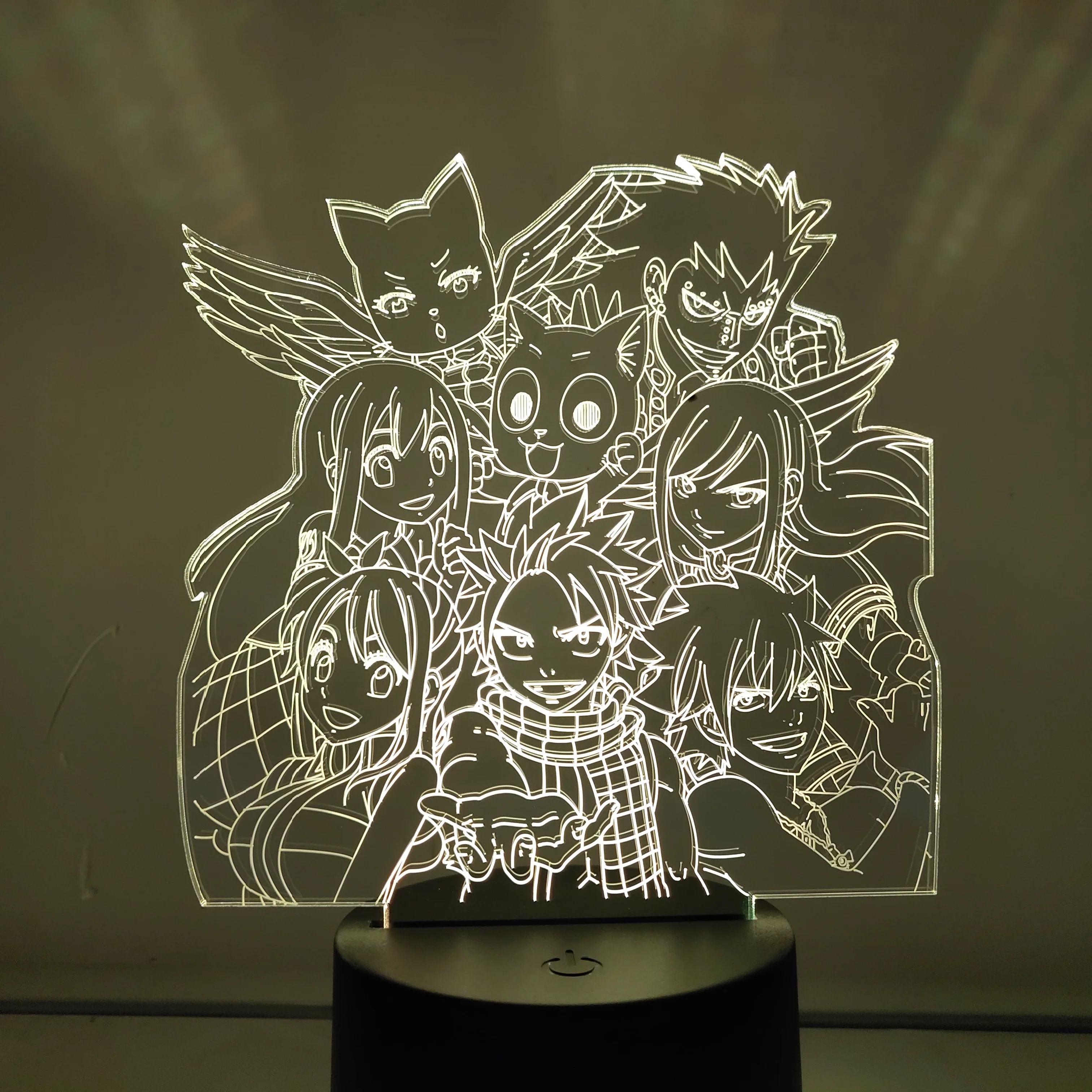 Víla Chvost Akcie Obrázok 3D LED Zmena Optickej Nočné Osvetlenie Anime Víla Chvost Natsu Lucy 3D Osvetlenie Model Hračky