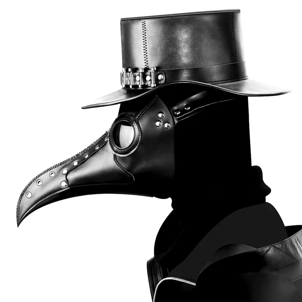 Výstroj Duke Halloween Gotický Black PU Zobák Maska Steampunk Mor Lekára, Retro, Cool Vtáka v Ústach Maska Maškaráda Strany Cosplay Rekvizity