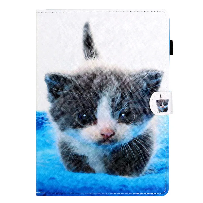 Wekays 10 cm Univerzálny Stojan Prípade Koženým poťahom Pre Coque Samsung, Amazon Huawei 10.0 Tablet Kreslených Mačka Ochranný plášť Funda