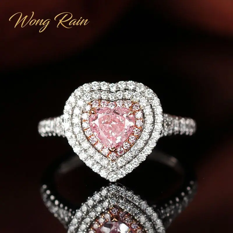 Wong Dážď Romantický Roztomilý 925 Sterling Silver Ružový Zafír Drahokam Svadobné Diamanty, Zásnubný Prsteň Jemné Šperky Veľkoobchod