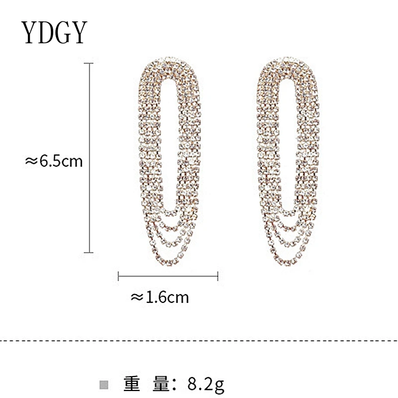 YDGY Luxusné Svadobné Lesklé Drahokamu Náušnice Pre Ženy Módy Dlhý Strapec Náušnice Strany Šperky Veľkoobchod