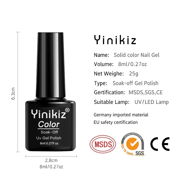 Yinikiz 28Pcs Farebný UV Gél na Nechty poľského Nail Art Soak Off UV lak na Nechty Lak Semi Trvalé Led Nechtov Gél Auta