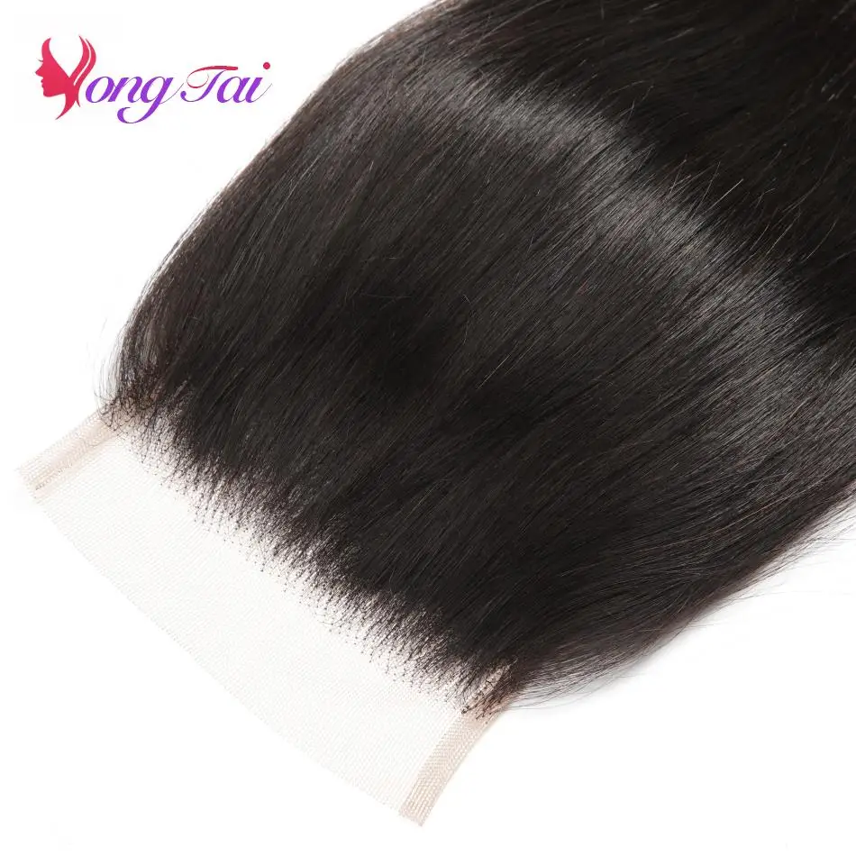 YuYongtai Peruánskej Rovno 3 Zväzky S 4x4 Čipky Uzavretie S Baby Vlasy Prírodné Black Non-Remy Ľudské Vlasy, 8-28inches