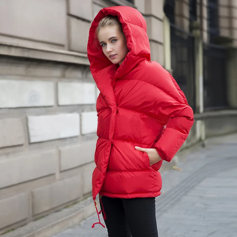 YVYVLOLO dámske Zimné Bundy Ružové dievča kabát 2019 Nové módne roztomilý voľné parkas nadol bunda s kapucňou tlačidlo bunda ženy