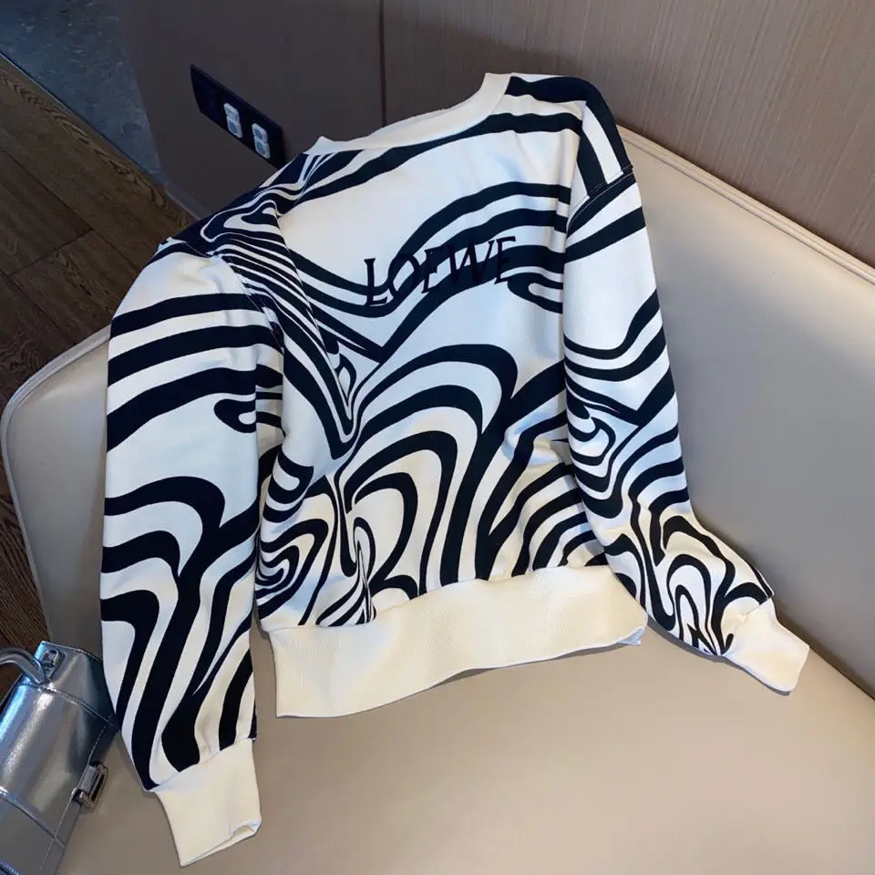 Zebra vzor žien príliv iny zimné plus velvet kolo krku pulóver top voľné