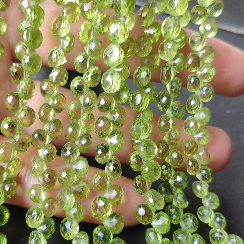 Zelená peridot drop tvárou voľné korálky na výrobu šperkov náhrdelník 32 CM FPPJ veľkoobchod