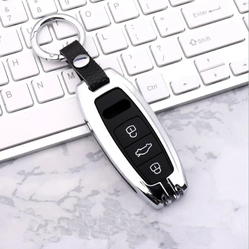 Zliatiny zinku Silica gel Kľúča Vozidla puzdro Pre Audi A1 A2 A3 A4 A5 A6 A7 A8 TT Q3 Q5 Q7 R8 S6 S7 S8 B5 B6 Auto Smart Key Taška