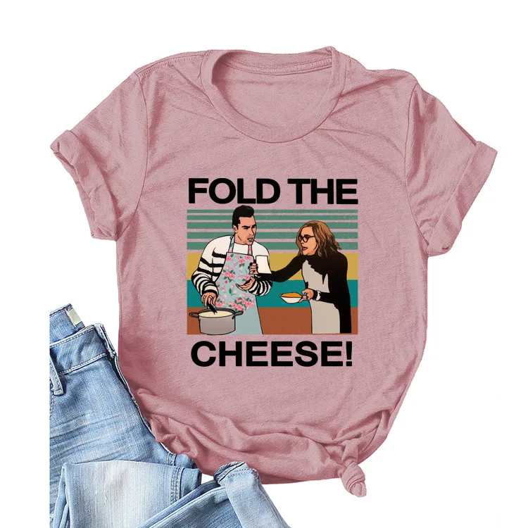 Zložiť V Syra T Shirt Stačí Zložiť V Vtipné David Rose Krátky Rukáv Grafické Bavlna Tees Harajuku Topy