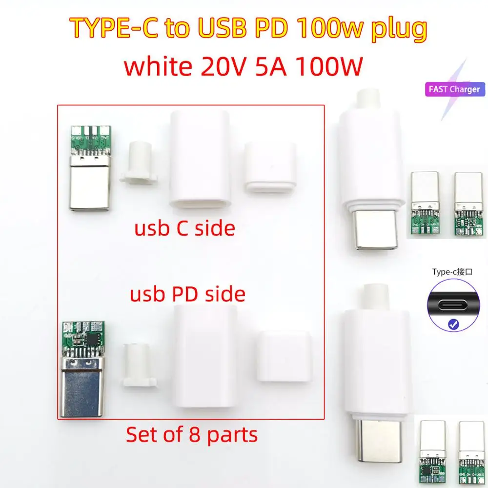 Zvárací drôt typu USB C na Typ-C PD plug 100W 20V 5A Rýchle Nabíjanie konektor Rýchle Nabíjanie Kábel napájací adaptér Údaje S puzdrom