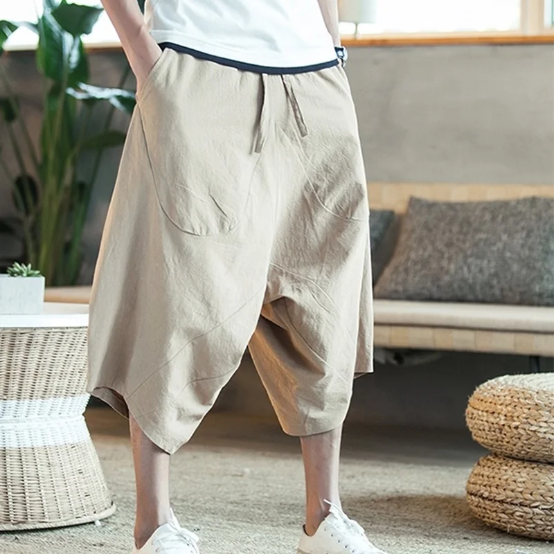čínsky nohavice mužov tradičné čínske oblečenie pre mužov, ľanové nohavice mužov TA120