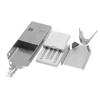 10PCS USB 2.0 Type 4-Pin 30V 1.5 Muž Plug Drôt Spájkovanie Zástrčku El. Koncoviek Konektorov