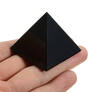 1pc Čierna Obsidián Pyramídy Prírodné Reiki Energie Pyramídy Crystal Ochranné Liečenie Kamene Remesiel Pre Domáce Dector