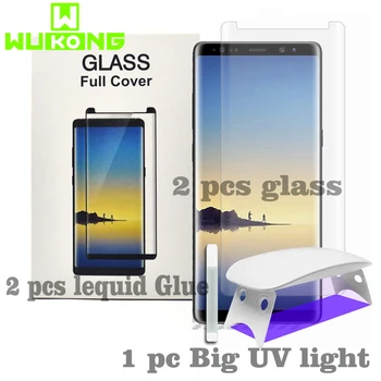 2 ks Screen Protector Samsung S9Plus S10 Plus Note20 ultra Tvrdeného Skla Kvapaliny Plný Lepidlo UV mate 20 30 pro P30 Pro P40 Pro