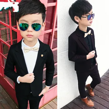 2019 Deti chlapčenské obleky nastaviť formálne dieťa chlapcov svadobný oblek, smoking pre chlapcov obleky pre svadby oblek pre deti chlapec narodeniny(Sako+Nohavice)