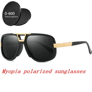 2019 Diopter Skončil Krátkozrakosť Polarizované slnečné Okuliare Muži Ženy Nearsighted Okuliare Fashion square pánskej jazdy okuliare UV400 FML