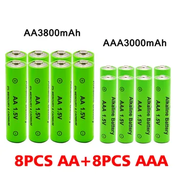 2020 AA + AAA nové AA nabíjateľné batérie 1,5 V AAA alkalické 3000-3800mah pre baterky, hračky hodiny MP3 prehrávač vymeňte batérie