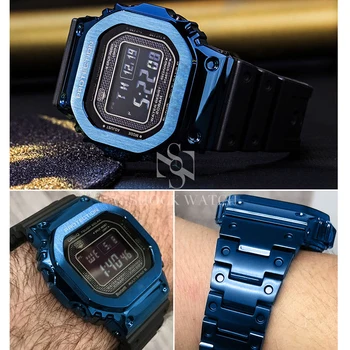316L Nerezovej Ocele Sledovať Kapela Popruh Pre Casio G-Shock GMW-B5000 Rámu watchband Prípade GMW-B5000GD-9A GMW-B5000D-1ADR w nástroje