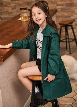6 8 10 12 14 Rokov, Nové Jeseň Zima Deti Zahustiť Dlho Windbreaker Coats Dievča Oblečenie Pre Dospievajúce Deti Výkopu Bunda 2020
