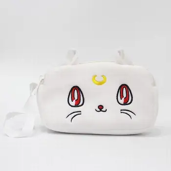 Anime Tlač Kabelky sailor moon Luna mačka, biely Messenger Taška na Rameno Crossbody Taška Školy Bookbag Módne Tašky