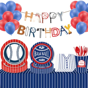 Chlapec je Happy Birthday Športy, Baseball Večera Dosky Dekorácie Baby Sprcha Jednorázový Riad Sady Kids Party Láskavosti