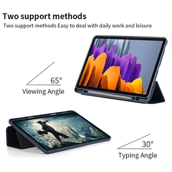 Do roku 2020 Samsung Galaxy Tab S7 Prípade 11inch S7+ 12.4 palcový Tablet puzdro Magnetické Prípade S Ceruzkou Držiteľ T870 T875 T970 T975